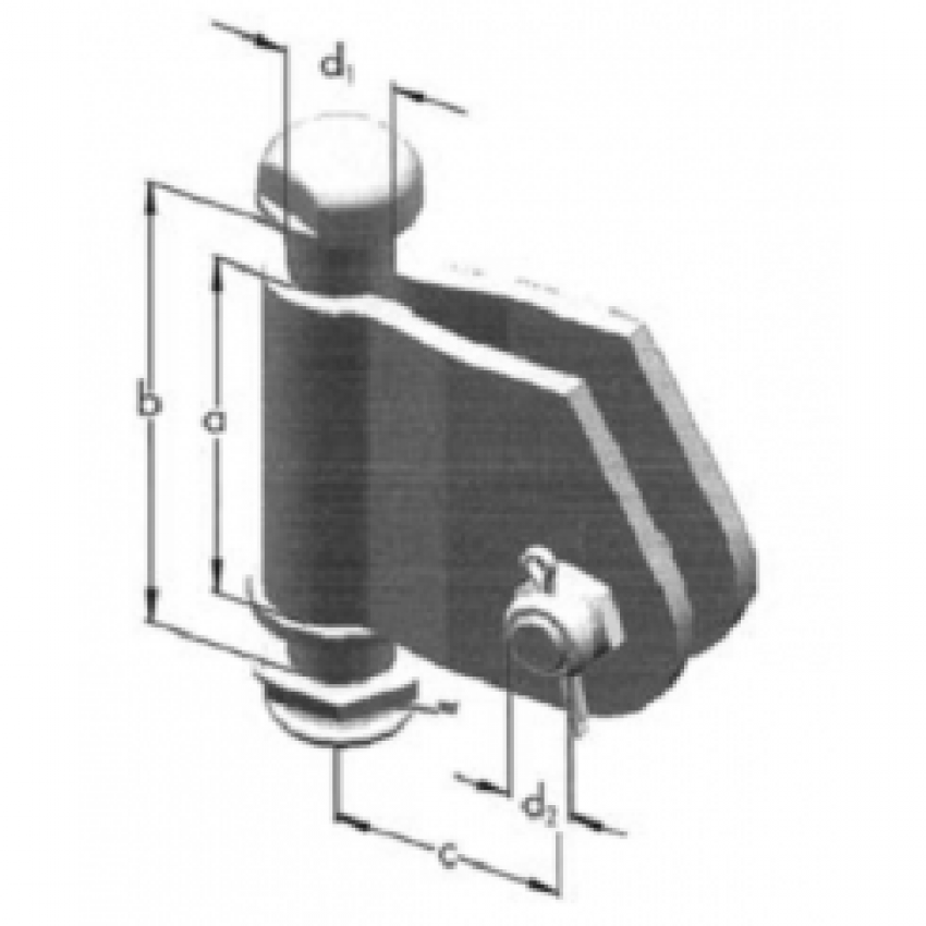 Závěsný nosný kloub 70 mm s čepem ZK70/17